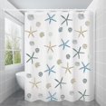 thumbnail image 1 of Cortina De Ducha De Playa Tema De Playa Concha De Estrella De Mar Tela Impermeable Baño,Cortina De Ducha De Océano Estrella De Mar 180X180Cm, 1 of 5