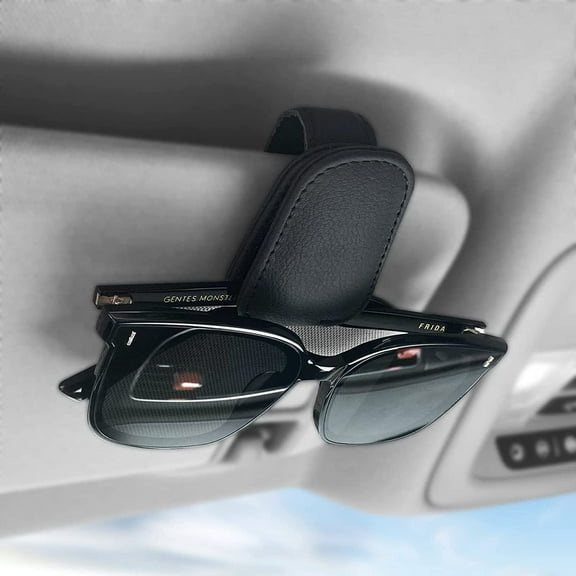 Sunglasses Holder for Car Sun Visor, Magnetic Glasses Eyeglass Hanger Clip for Car Sun Visor, Glasses Hanger Clip, Car Visor Accessories (Black)