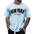thumbnail image 2 of Men Summer Tops Pack Workout Short Sleeve Top Men Full Sleeve Scrub Top Size Open Short Athletic Tee Swim T Shirt Neck Shirt Pack Long T Shirts Fitted Tee Shirts Summer Men's Sky Blue XL, 2 of 4