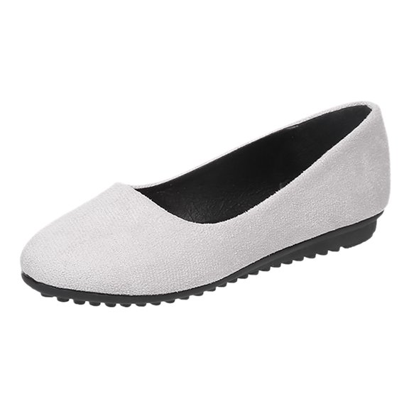 Sngxgn Women's Flat Shoes Comfortable Casual Ballet Shoes(White,37)