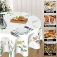 thumbnail image 4 of Watercolor Wild Floral Leaf Tablecloth Round 60 Inch,Spring Summer Colorful Flowers Polyester Circle Table Cloth Wrinkle Stain Resistant Washable Table Cover for Kitchen Dining Room Party Picnic, 4 of 6