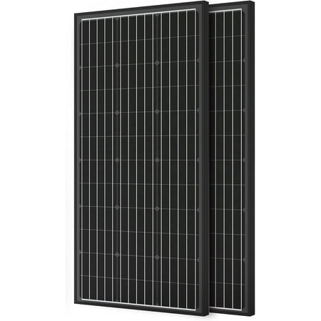 

2x100 Watts Monocrystalline Photovoltaic PV Solar Panel Module with PV Connectors for 12V Battery Charging (2 Pack Compact Design)