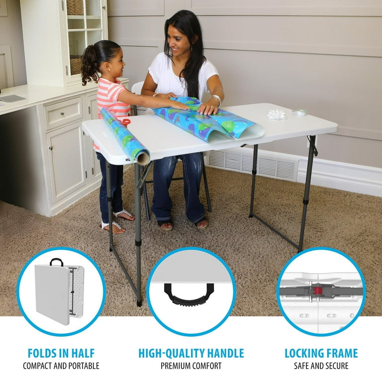 LIFETIME 折りたたみ式ホワイトテーブル 約120cm x 60cm Amazon.co.jp: LIFETIME ライフタイム 折り畳みテーブル