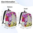 thumbnail image 3 of Naloa Colorful Tie Dye Stained Glass 3 Canvas Backpack for Men Women Rucksack Casual Travel Daypack College Tote Satchel Bookbag for Teens-Medium, 3 of 7