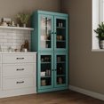 thumbnail image 4 of Palace Imports 100% Solid Wood Kitchen Pantry Storage Cabinet with Glass Doors and Adjustable Shelves, Aqua Blue, 4 of 6