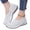 White, variant on Women's Woven Orthopedic Breathable Shoes Comfortable Walking Sneakers with Arch Support Wide Fit Go Walk Slip on Tenis Comfy Work Slip On Loafers Soft Foam Summer Shoes Hands Free