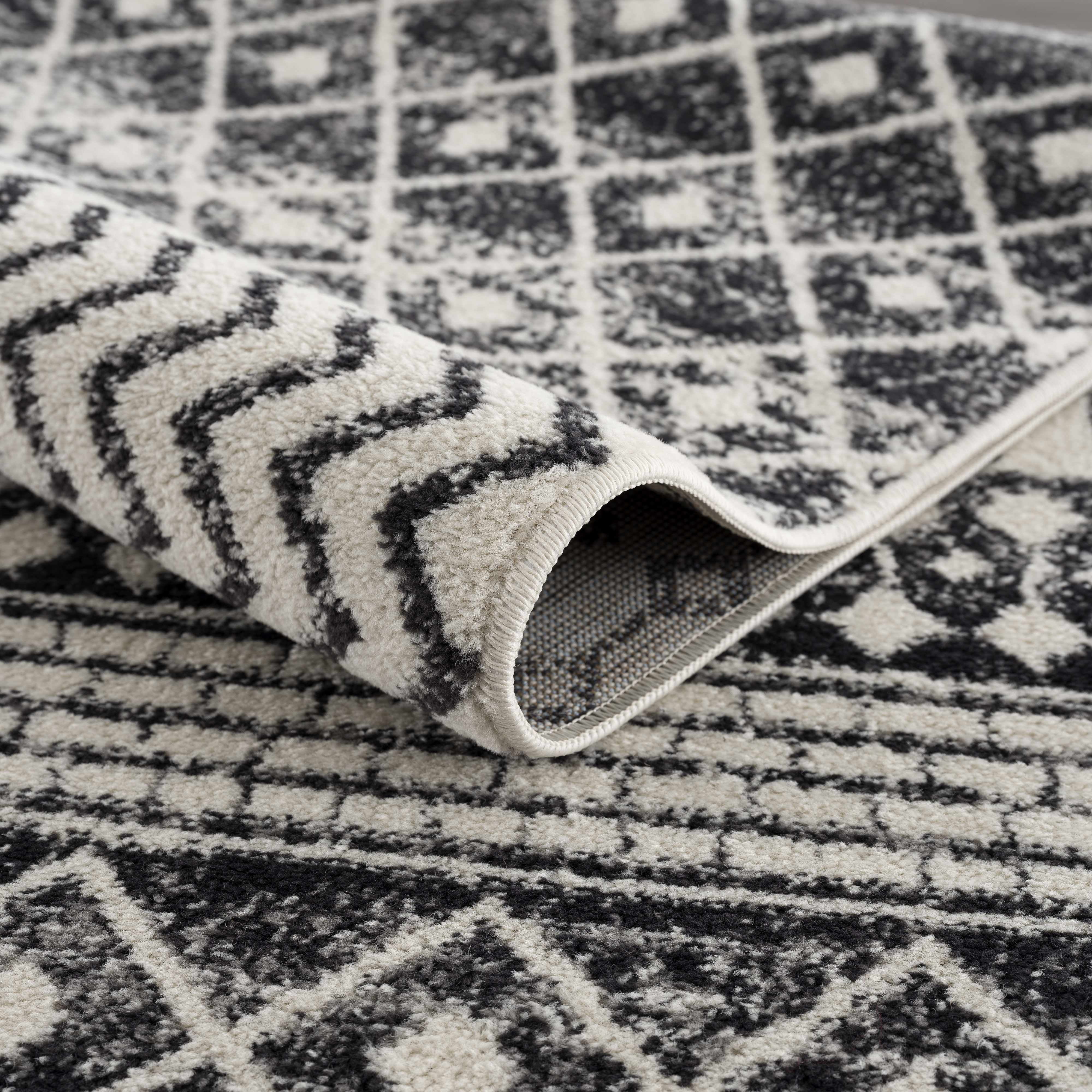 Hauteloom Constantinople Living Room, Bedroom Area Rug - Bohemian/Global - Black, Gray, Light Gray - 10' x 13'
