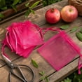 thumbnail image 5 of Fruit Protection Bags M 3.9x5.9in Organza Drawstring Rose Red Insect Barrier Netting Pouches for Orchard Garden Farm Pest Prevention, 5 of 6