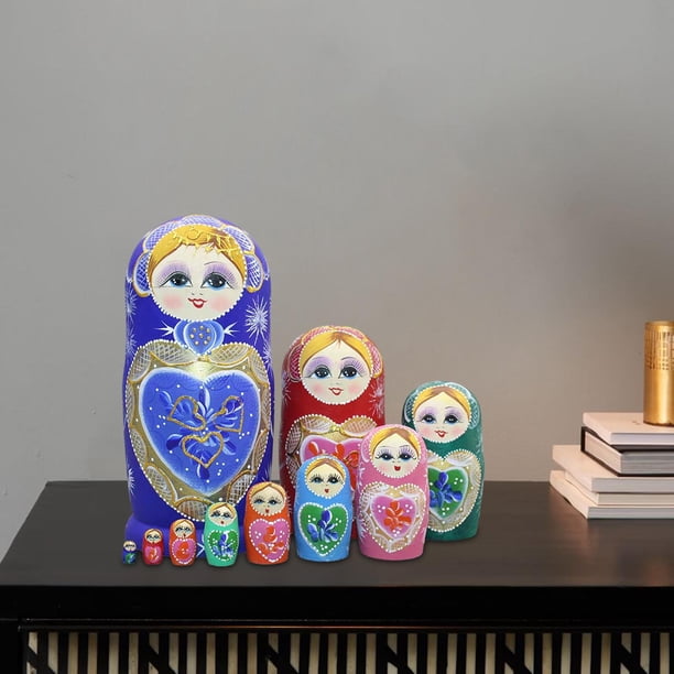 HILABEE Poupées Matryoshka Jouet Poupée Créative Jouets en Bois Poupée Russe Peinte à la Main HILABEE Poupées Matryoshka Jouet Poupée Créative Jouets en Bois Poupée Russe Peinte à la Main