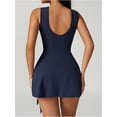 thumbnail image 2 of Vestido de tenis para mujer, vestido deportivo con pantalones cortos integrs, sin mangas, abertura lateral, vestido de golf, vestido de entrenamiento, sin espalda, 2 of 3