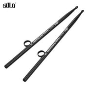 SOLO SD-30 ABS Drumsticks 5A Durm Mallets with Control Clip for Beginners and Professinoal Drummers Spin Twirl Percussion Instrument Accessories Pack of 1 Pair Black