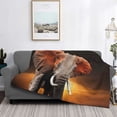 thumbnail image 2 of Yiaed Elephant Sunset in Kenya Print Blanket Throw Blanket Soft Cozy Flannel Blanket for Home Bed Sofa Couch Chair-40"x30", 2 of 6