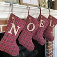 thumbnail image 5 of Red Tartan Quilted Stocking with Personalized Letter Charm by Marilee Home, 5 of 7