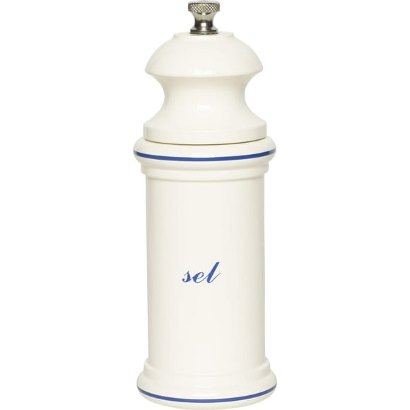 Fletchers' Mill Collection Provençale Mill Moulin à sel, 6 Pouces, Blanc avec sel Bleu