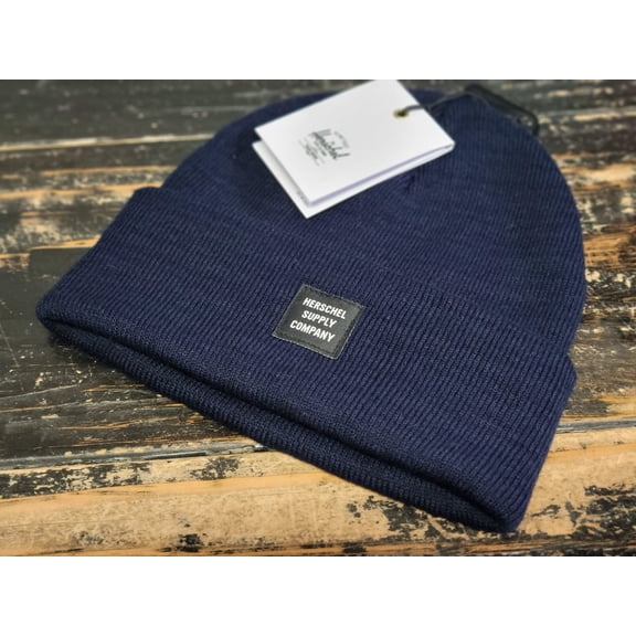 Herschel Abbott CL Peacoat Navy Blue Cuff Beanie Hat One Size