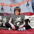 thumbnail image 4 of 4Pcs Halloween Jack and Sally Christmas Pillow Covers 18x18 Inch Horror Cartoon Skull Throw Pillow Case Decorations Linen Decorative Square Cushion Covers for Home Sofa Couch Bed, 4 of 7