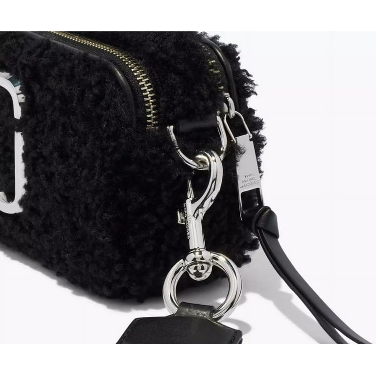 Marc Jacobs Women's Designer Sherpa Adjustable Camera Bag, Black