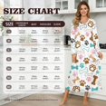 thumbnail image 6 of Tutolipy Dog Paw Printed Nightgowns for Women Bone Printed Sleepwear Long Sleeve Nightshirts V Neck Loungewear for Home, L, 6 of 6