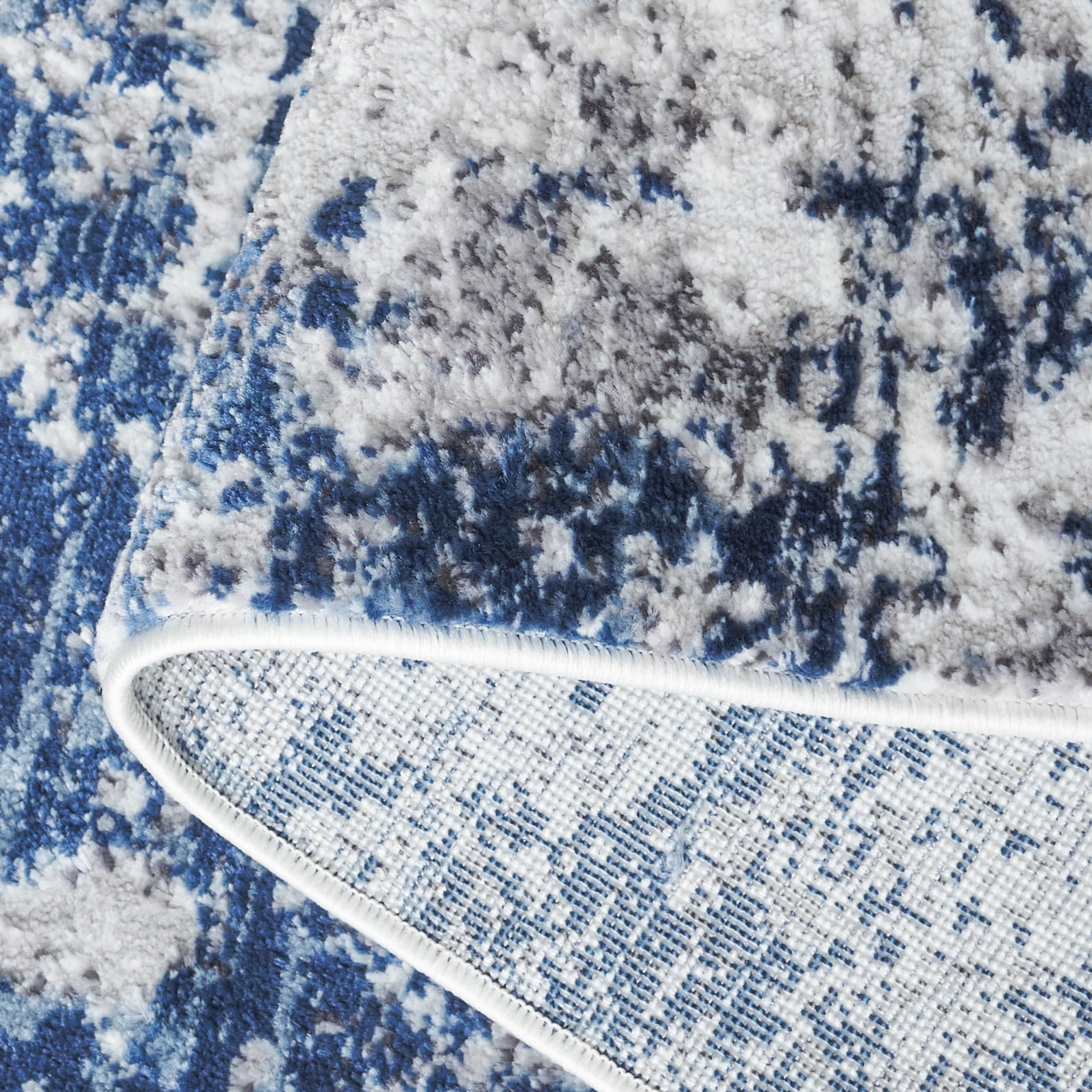 SAFAVIEH Amelia Alastar Abstract Distressed Runner Rug, Ivory/Navy, 2'2" x 8'