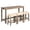 Brown, variant on PAPROOS 4 Piece Bar Table Set with USB Port, 59" Counter Height Dining Table Set with 3 Upholstered Saddle Stools, Space Saving Kitchen Table Set for Small Spaces, Apartment, Dark Gray