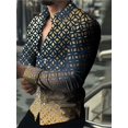 thumbnail image 1 of Camisa con botones para hombre , diseño creativo, de lujo, para fiesta, informal, de moda, de manga larga, deportiva, suave, ligera y cómoda, 1 of 6