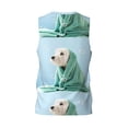 thumbnail image 3 of Gaeub Dog Wrapped in Towel Men's Mesh Basketball Jersey, Quick-Drying Sleeveless Top S-4XL, Loose Muscle Tank Top -4X-Large, 3 of 9