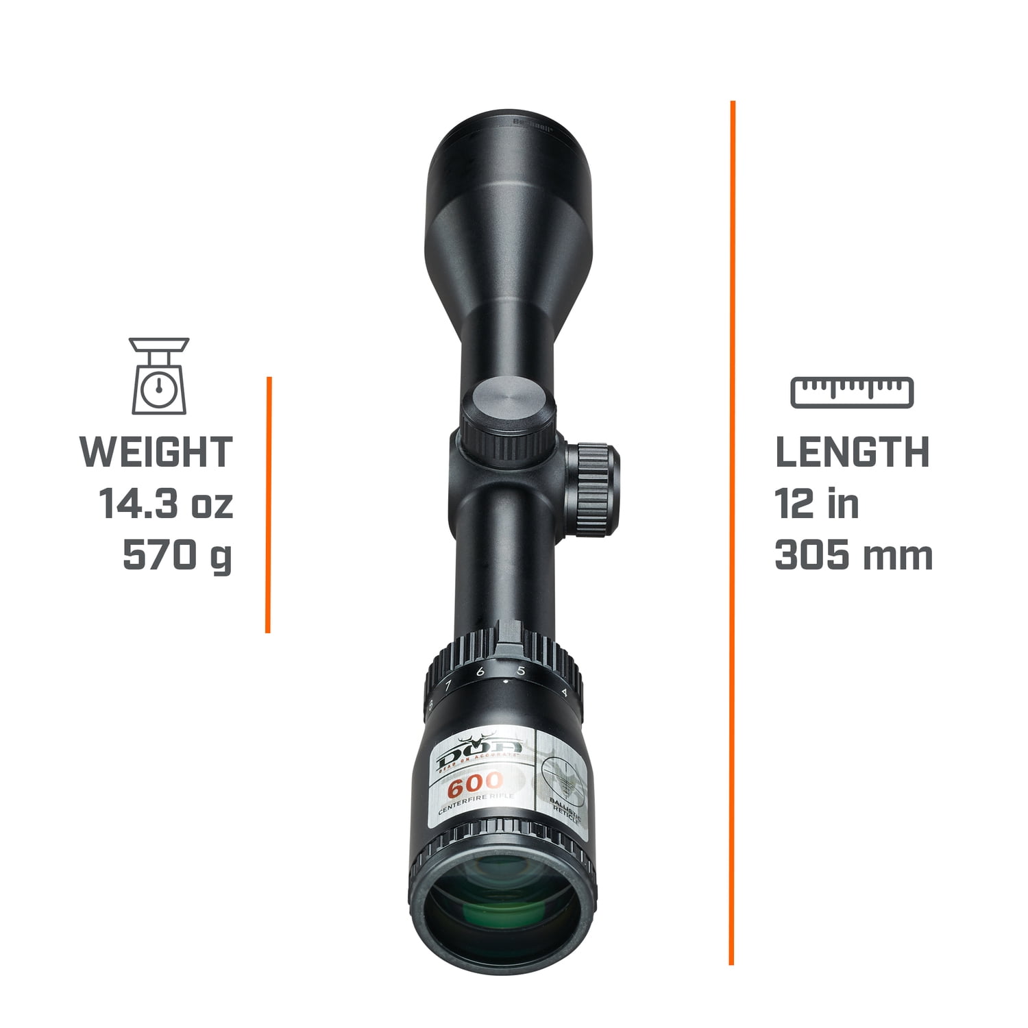 Bushnell Trophy Riflescope 3-9x40mm, Multi-X Reticle, 1" Main Tube, Black