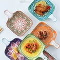 thumbnail image 4 of High-temperature Ceramic Dish with Handle Household Baking Dish Cheese Baked Rice Plate Oven Special Baking Dish, 4 of 6