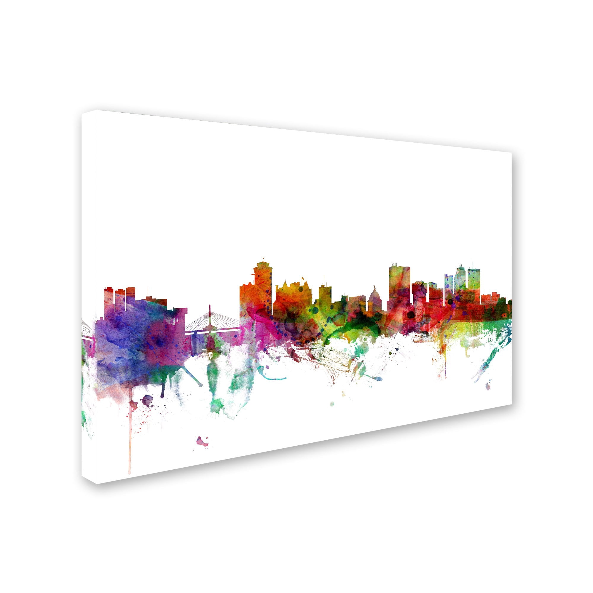 Trademark Fine Art "Winnipeg Canada Skyline" Canvas Art by Michael Tompsett