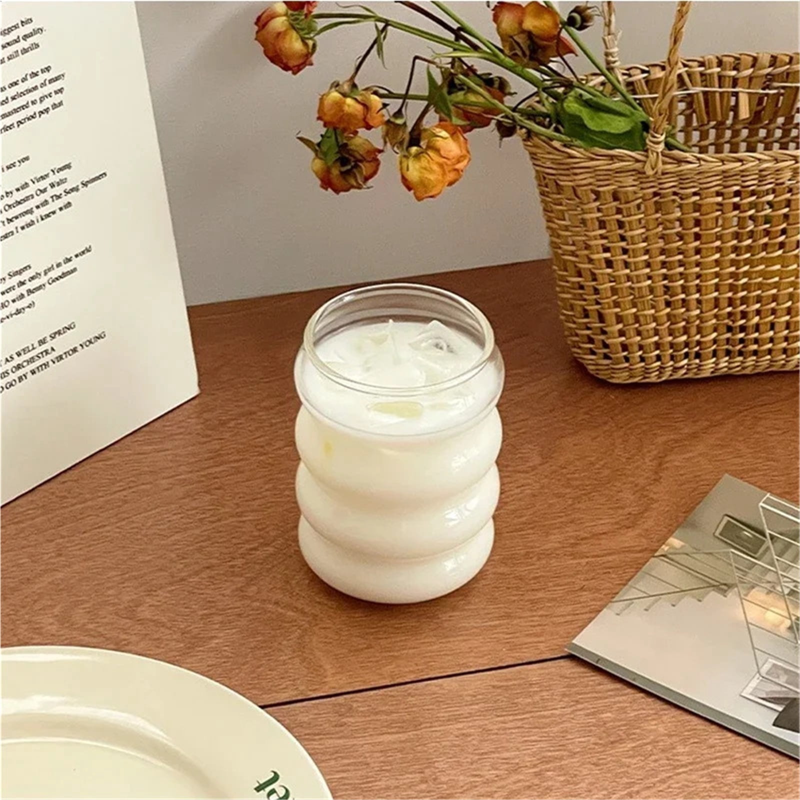 Espresso cup 350ML Glass Cup Transparent Heat-resistant Caterpillar Shape Coffee Mug Drinking Glasses