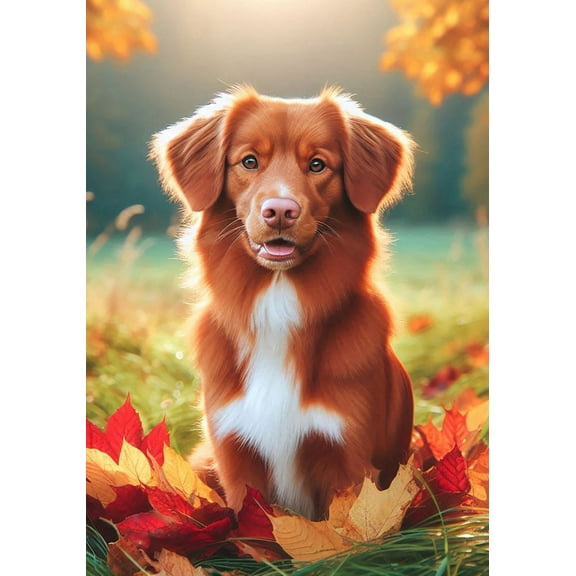 Nova Scotia Duck Tolling -  Best of Breed DCR Falling Leaves House Flag