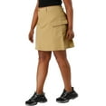 thumbnail image 4 of Plus Size Skirt for Women A Line Causal Above Knee Zip Front Flare Skirts 2025 1X Khaki, 4 of 8