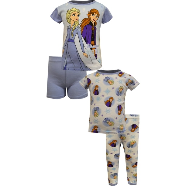 AME Sleepwear Girls Disney Frozen Elsa And Anna Stronger Together 4 Pc 