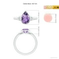 thumbnail image 5 of ANGARA Natural Bezel-Set Pear-Shaped 1.6 ct Amethyst Ring with Diamonds in 14K White Gold for Women (Size-10x7mm) | February Birthstone, Anniversary, Jewelry Gift for Women | Natural Amethyst Ring, 5 of 10