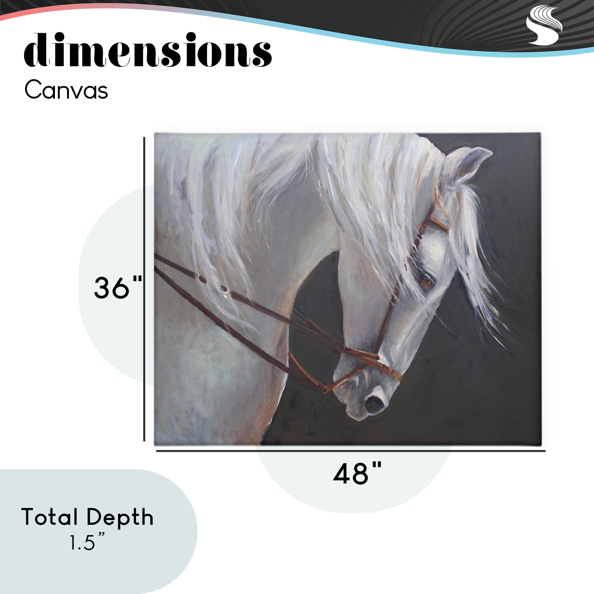 Stupell Industries Majestic White Mare Canvas Wall Art, design by Jadei Graphics