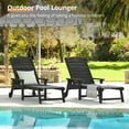 thumbnail image 4 of Dycanpo Lounge Chair Outdoor Set of 2, Resin Chaise Lounge with Wheels & Adjustable Backrest,Black, 4 of 9