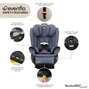 Evenflo Revolve360 Extend All-in-One Rotating Car Seat with Green & Gentle Fabric (Agate)