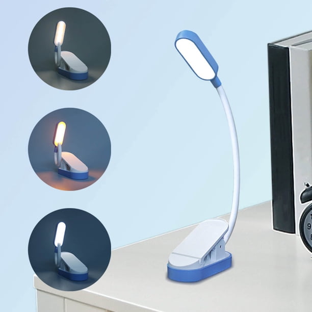 Fiudx Lámpara de Lectura con Clip, Brillo Ajustable, Luz Usb para Libros, Lámpara Led Que Cuida La Vista para Lectura Nocturna, Luz Portátil con Clip para Viajes, Más de 20 Horas de Autonomía, Luz Re