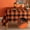 Orange/Black, variant on Checkered Round Christmas Tablecloth - Waterproof and Washable Gingham Xmas Table Cloth Holiday Decorative Table Cover for Party, Red/Black 60 Inch