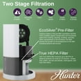 thumbnail image 4 of Hunter Fan Company HP400 Round Tower Air Purifier for Small Rooms, Featuring True HEPA Filtration and EcoSilver® Pre-Filter for Allergy and Asthma Relief, 4 of 8