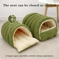 thumbnail image 6 of Cozy Monster Cat Bed, Niopets Cave Style Pet Bed Non-Slip Removable Washable, Fleece Soft Cat Sleeping Bag Tent with Removable Cushion Indoor (Green B, Medium), 6 of 7
