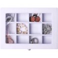 thumbnail image 4 of TRAHOO-Jewelry Organizer Tray with Clear Lid,12 Grid Velvet Drawer Insert Jewelry Storage Box with Transparent lid Jewelry Display Case Store Showcase Jewelry Box Gift for Women(White,12 Grid, 4 of 4