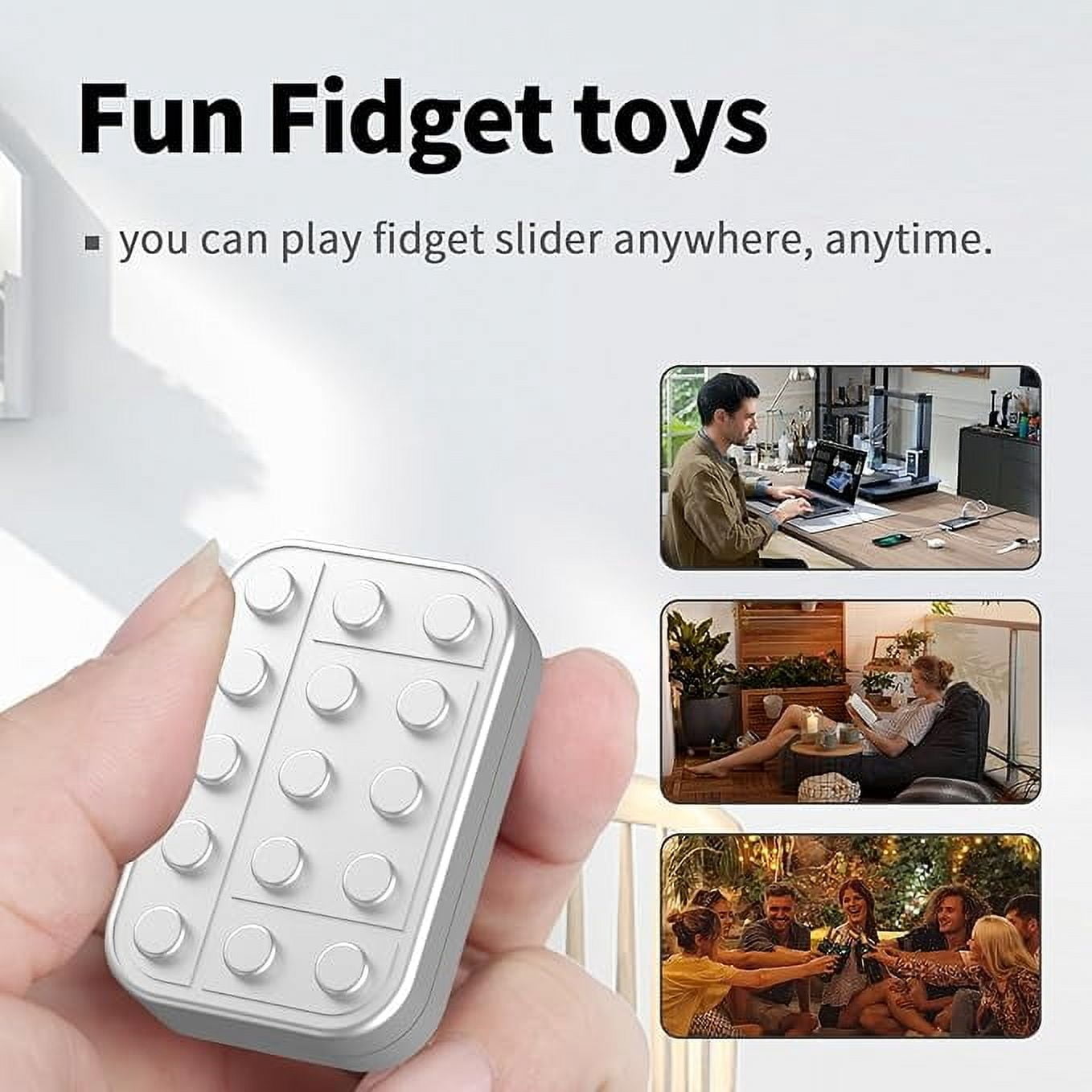 2025 latest Fidget Toys Adults MagneticMetal Fidget Slider  EDC Haptic Fidget Toys for Adults white
