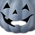 thumbnail image 4 of Clay Pumpkin Jack-o'-Lantern Tabletop Decor, Gray, 9", Fall Indoor by Way To Celebrate, 4 of 6
