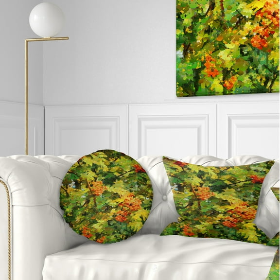 Designart Floral Pattern with Palette Knife - Flower Throw Pillow - 12x20