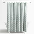thumbnail image 4 of Lush Decor Chenille Chevron Geometric Cotton Shower Curtain, 72x72, Light Gray, Single, 4 of 11
