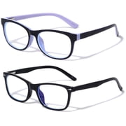 2 Pairs Kids Blue Light Blocking Glasses, Anti Eyestrain & UV Protection, Computer Gaming TV Phone Glasses for Boys Girls - Clear Lens Eye Glasses (Age 4-10)