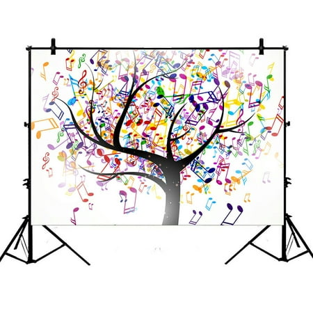 GCKG 7x5ft Music Note Tree Creative Polyester Photography Backdrop Studio Photo Props (World Best Creative Photography)