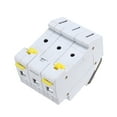 thumbnail image 3 of Unique Bargains DIN Rail Mount Fuse Holder 3 Pole RT18-32 10mmx38mm w Indicator Light Gray, 3 of 3
