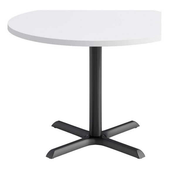 KFI Studios 42in Round Dining Table - White Top - Black Base